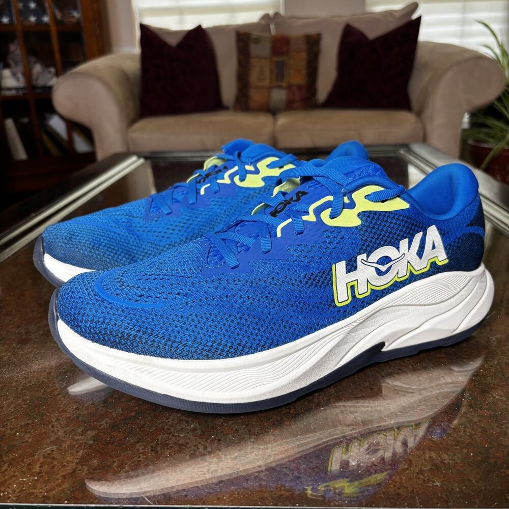 Hoka One One Rincon 4 Shoes Mens 12 2E Blue Road Running Athletic Gym Sneakers